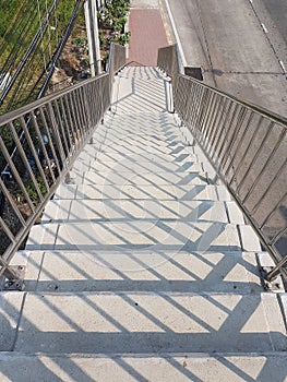 View from the top of overpass walkway bridge