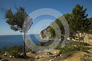 View from the top of the Paleokastritsa hill .