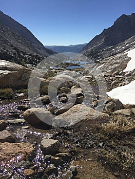 View from the top of Piute Pass