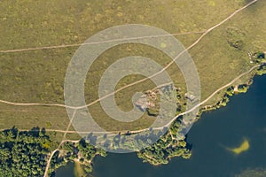 View from the top of the reservoir and on the meadow