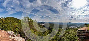 View from Top of the Römerflesen Rock Formation in Dahner Felsenland, Rhineland-Palatinate, Germany, Europe