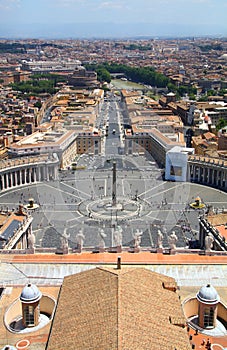 View from the top of Saint Peter`s Basilica