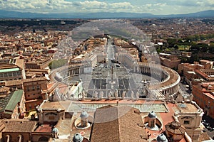 View from the top of Saint Peter`s Basilica
