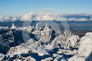 View from the top of Salatin peak in Low Tatras towards Liptovska Mara dam