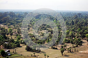 View on top of Siemreap city in Cambodia at morning