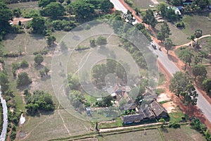 View on top of Siemreap city in Cambodia at morning