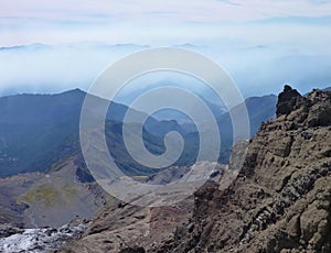 View from the top of sierra nevado ridge in chile