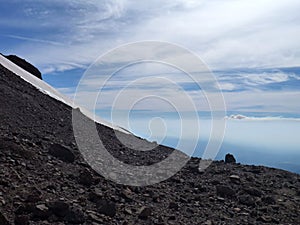 View from the top of sierra nevado ridge in chile