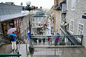 View From Upper Town of the Quartier Petit Champlain in Quebec City, Canada