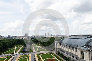 View from top of the triumphal arch in Brussels in the Jubelpark in Belgium