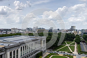 View from top of the triumphal arch in Brussels in the Jubelpark in Belgium