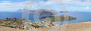 View from the top of volcano to Aeolian Islands