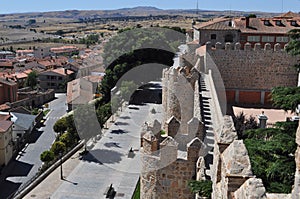 View from the top of the walls of Avila, Spain