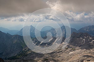 View from the top of the Zugspitze