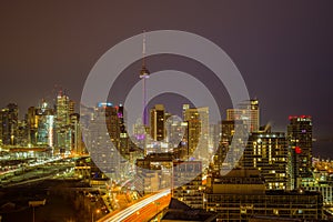 View of Toronto city at night