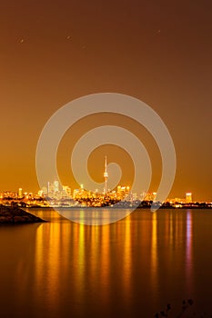 View of Toronto skyline and Lake Ontario