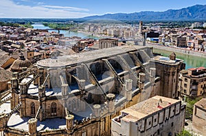 View of Tortosa Cathedral from the castle, Spain photo