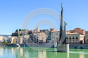 View of Tortosa from the Ebro river, Spain photo