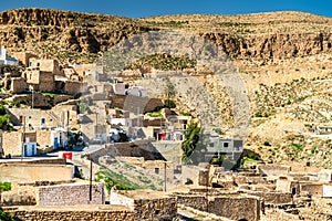 View of Toujane, a Berber mountain village in southern Tunisia