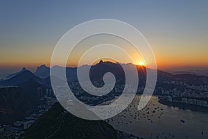 View towards the bay of Rio de Janeiro, from the sugar loaf