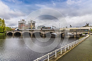A view towards the Caledonian Railway Bridge in Glasgow