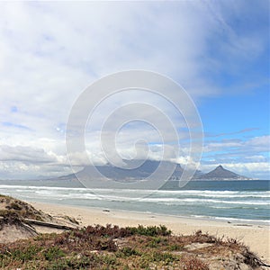 View towards Cape Town from Bloubergstrand