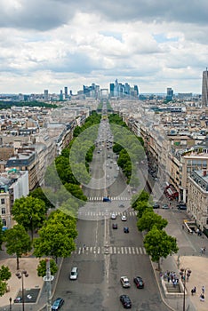 View towards Grande Arche de la Defense Paris Avenue de la Grand photo