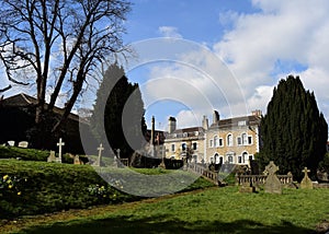 View towards historic Gentle Street, Frome, Somerset, England