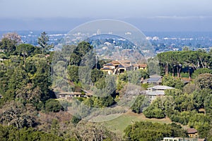 View towards the houses built in Los Altos hills