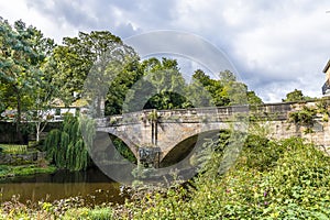 A view towards the Knaresborough Low Bridge in Yorkshire, UK