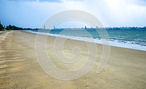 View towards Maputo city with sany beach