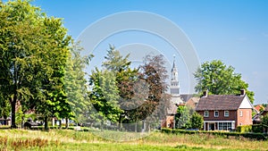 View towards Ootmarsum Netherlands and the Simon and Judas church tower