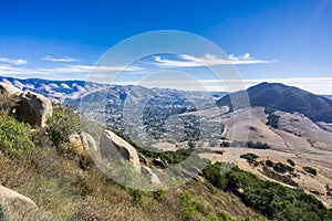 View towards San Luis Obispo taken from the trail to Bisho Peak, California