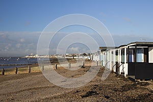 View towards Southend-on-Sea from Thorpe Bay, Essex, England