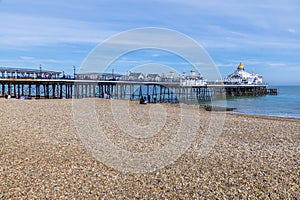 A view of towards the west side of the pier at Eastbourne, UK