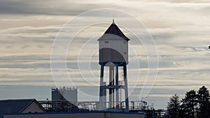 View of the tower of an industrial plant