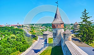 A view from tower of Kamianets-Podilskyi Castle, Ukraine