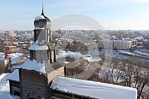 View of Tower of the Kremlin and Tomsk city, Russia