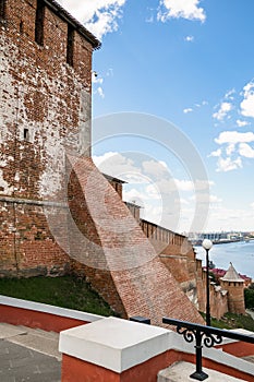 view of tower of Nizhny Novgorod city Kremlin