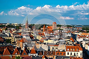 View from tower on Old City of Torun. Poland