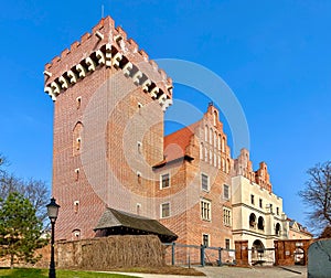 View of the tower of the royal castle in the city of Poznan, Poland