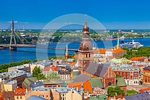 View from tower of Saint Peters Church on old Riga