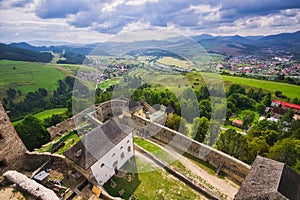 View from tower of Stara Lubovna castle towards Podsadek