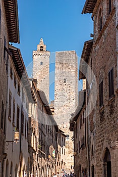 View of the towers Cugagnesi and Grosso, seen from the via San Giovanni