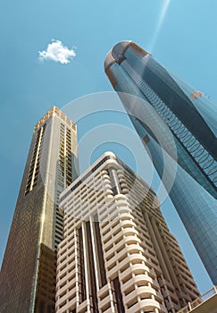 View of the towers in Dubai from a different perspective. photo