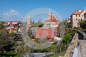 view of the town bautzen in saxony east germany