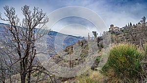 View of the town of Bubion, in the Alpujarra of Granada, in Andalusia, Spain.