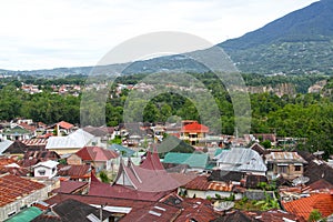 View of the town of Bukittinggi in West Sumatra, Indonesia