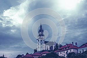 View of town centre and castle in Kremnica,Slovakia.