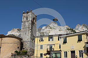 View of the town of Colonnata, Carrara, Tuscany, Italy